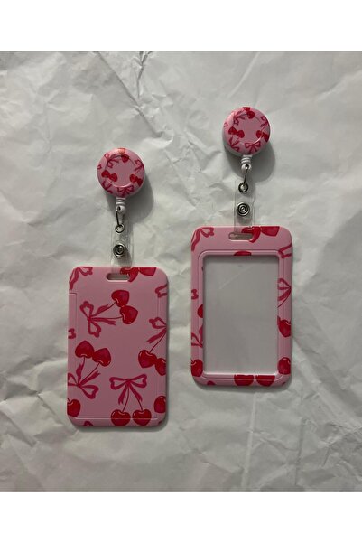 KM حامل بطاقات طالب التمريض من يو يولو بنمط الكرز، حامل بطاقات لطيف باللون ال...