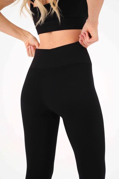 4upower يبرز انحناءات الجسم لون أسود درزة مخفية جوارب طويلة