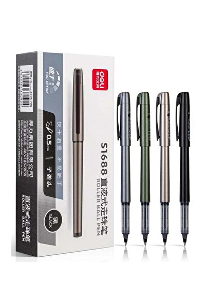 Deli Ballpoint Pen 0.5 mm, 4 Colors, Smooth Writing, Pack of 12
