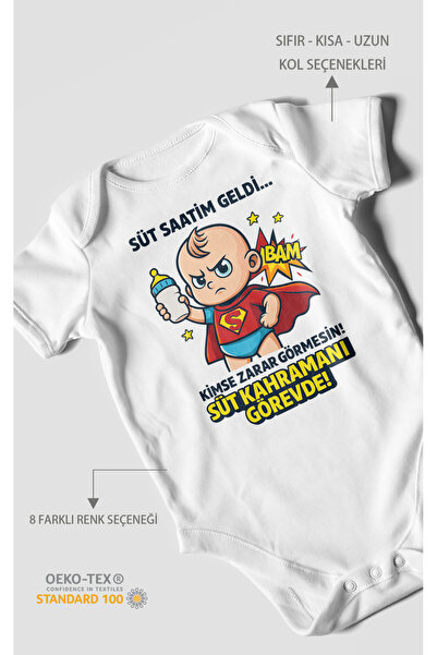 MorivoKids وصلت ساعتي الحليبية لا يؤذي أحد مطبوع بدلة أطفال – بدلة بزرّات |  ...