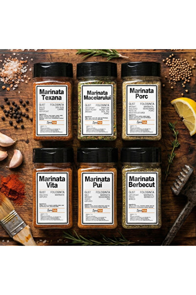 Spicehub Pachet 6 Mixuri Premium pentru marinarea carnii - Vita, Texana, Pui, Porc, Berbecut, Macelarului
