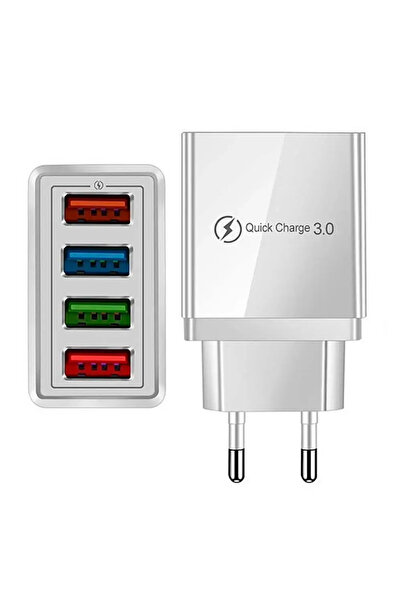 ABYZ Phone charger with 4 USB ports 20W, QC 3.0+PD, fast charging for tablet ...