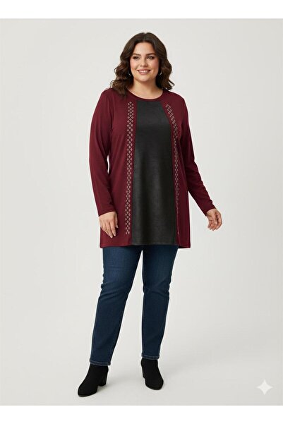 Vinola بلوزة كبيرة الحجم من قماش الفيسكوز مع تفاصيل الحجر