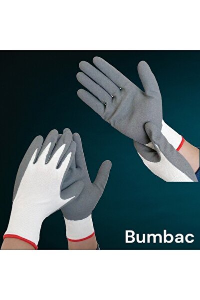 OEM Set of 10 protective gloves, rubberized, cotton, gardening, renovations, construction, cleaning, size 10