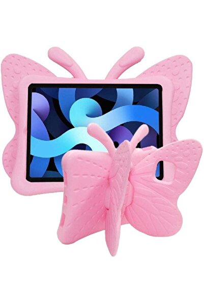 HYX جراب حماية للأطفال من مادة EVA بتصميم فراشة مع مسند لجهاز iPad Pro 11 (2024) - وردي