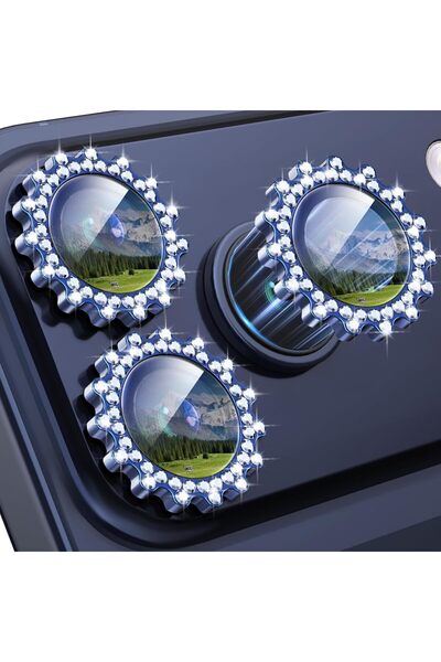 EDELFU واقي عدسة الكاميرا المعدني المرصع بالحجر لآيفون 17 برو / 17 برو ماكس