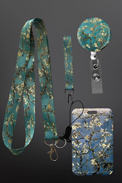 StormiStoretr Baskılı Van Gogh Badem Çiçekleri Desenli Boyun İpi + UV Baskılı...