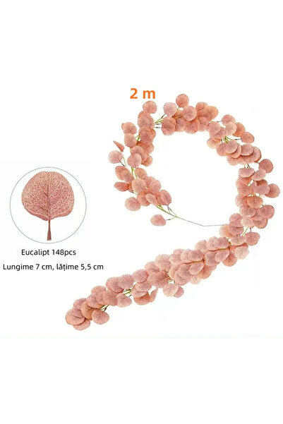 Ruyidecor Ghirlanda Artificiala Eucalipt 2m, 148 Frunze Realiste