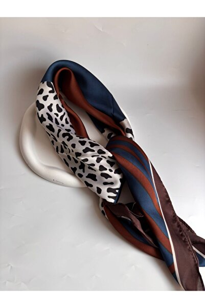 BHR AKSESUAR Leopard Patterned Square Scarf (70X70 cm)