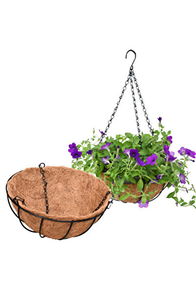 Ruyidecor Ghiveci suspendat cu lanț din fibră de cocos 25 cm