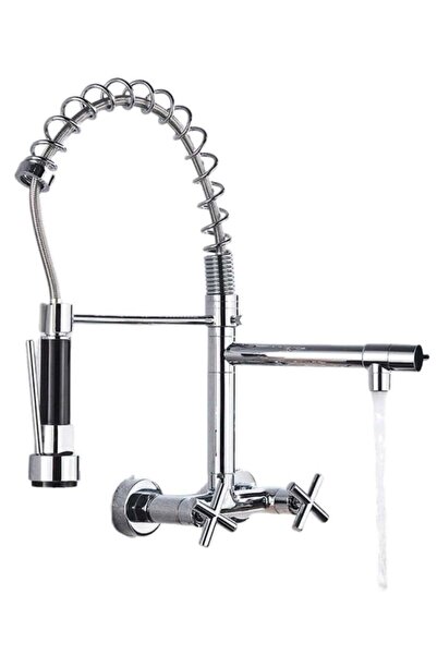 KANA Kitchen Faucet Pull-Down Sprayer, 360° Swivel, Brushed Nickel, Single Ha...