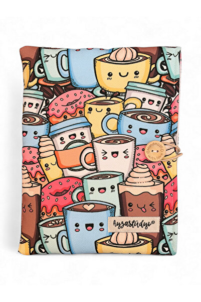 Ayza Stüdyo غلاف كتاب مزخرف بأزرار - واقي مرن للكتب والمواعيد