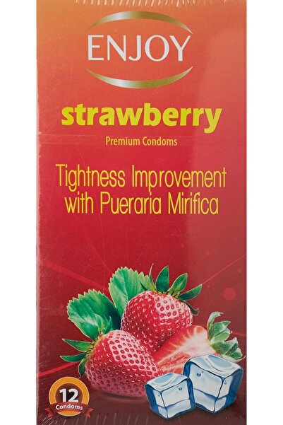 Enjoy Premium strawberry-flavored condoms, 12 pieces