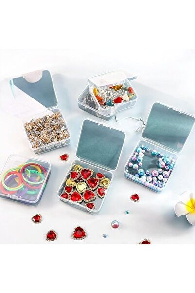 OEM Set 5 mini cutii depozitare si organizare bijuterii, medicamente, bomboane, cu capac, transparente