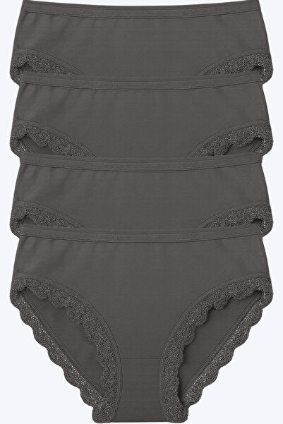 BUTİK1AVM Chiloți de damă din dantelă din bumbac cu talie înaltă, cu detalii din dantelă, lenjerie elegantă și confortabilă