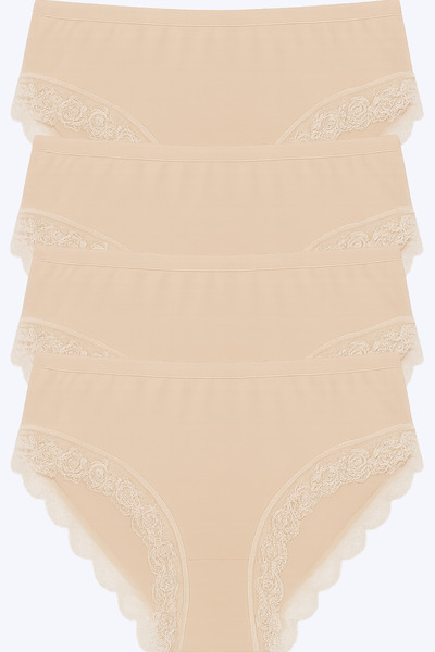 BUTİK1AVM Chiloți de damă din dantelă din bumbac cu talie înaltă, cu detalii din dantelă, lenjerie elegantă și confortabilă
