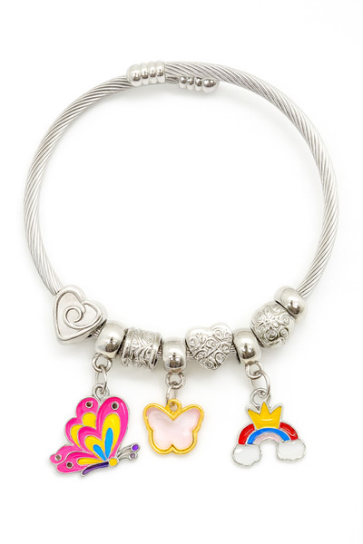 MakeWell سوار للأطفال من الفولاذ المقاوم للصدأ غير قابل للتلطيخ بتصميم هيلو ك...