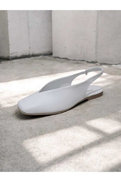 Mammamia Er-2355-Yz Genuine Leather Open Back Women's Ballerinas