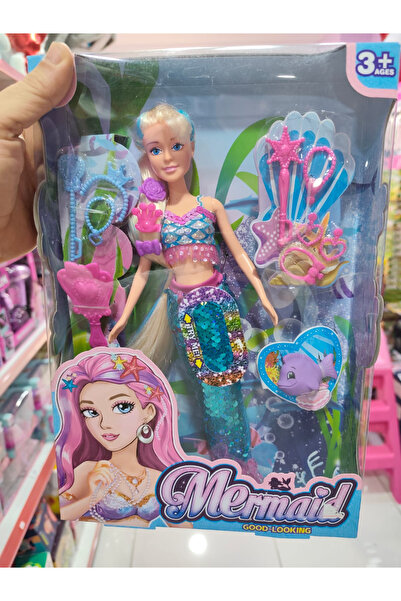 Boratila Toys Aksesuarlı Deniz Kızı Oyuncak Kaliteli Bebek Deniz Kızı Figürlü