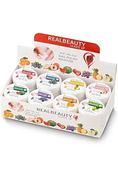 real beauty مزيل طلاء الأظافر، مناديل إزالة طلاء الأظافر 24 قطعة × 32