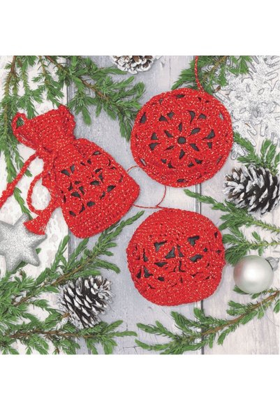 Anchor Colecția de Anul Nou Kit de broderie cu croșetat cu tematică de Crăciun (roșu)
