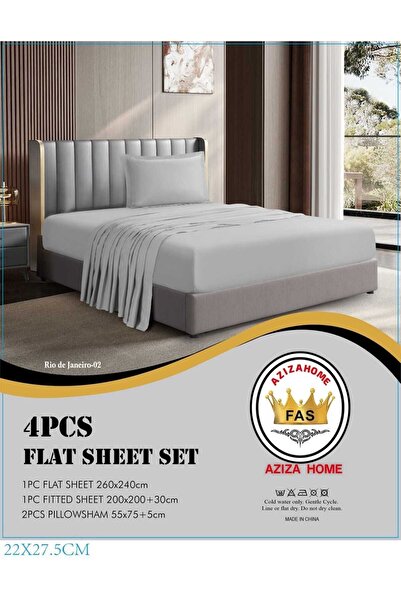 FABRIC 4-piece sheet set in light gray. Available in twin size (1 pillowcase, 1 fitted sheet) $120 x $200