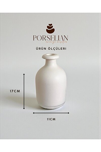 Porselian Modern Bottle Shaped Decorative Concrete Vase 17X11 cm