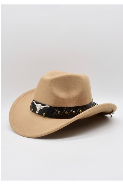 GLOW ACCESSORIES BAE Party Western Cowboy Hat with Bull Figure Leather Stripe...