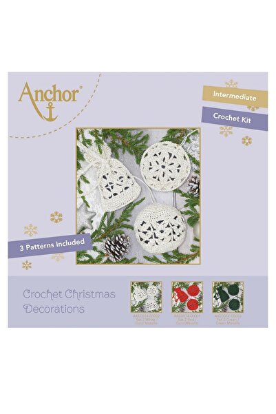 Anchor Новорічний набір для вишивки гачком (білий)