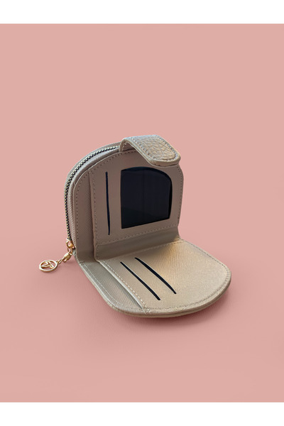 westbag Kadın Suni Deri Dokulu Oval Cüzdan Kutulu Hediyelik Aksesuar Küçük Boy