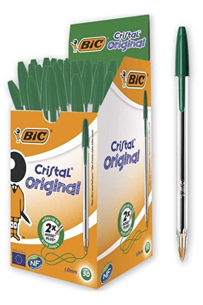 Bic علبة تحتوي على 50 قلم كريستال 1.0 أخضر