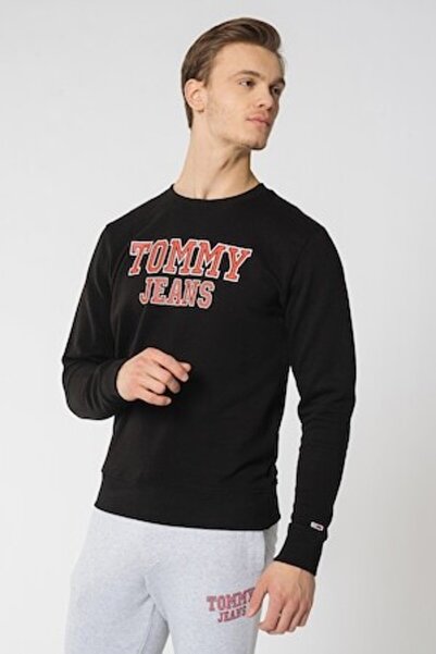 Tommy Jeans sports sweatshirt with logo print, Red/Black, L