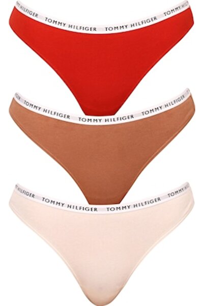 Tommy Hilfiger Set de 3 chiloți tanga pentru femei, Tommy Hilfiger, multicolo...