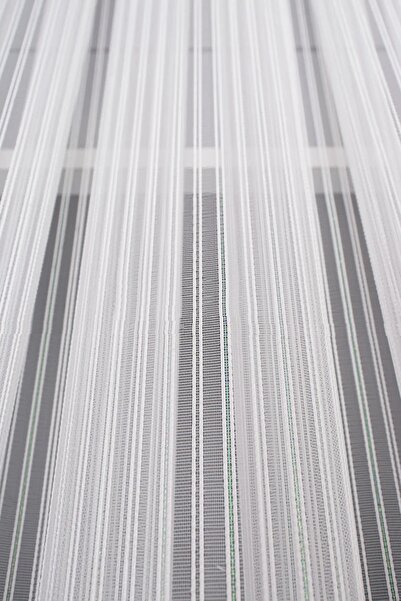 Vooralles Eerliefdevol Pilesiz 2001 Zincir Çizgili Beyaz Düz Tül Perde 1.Sını...