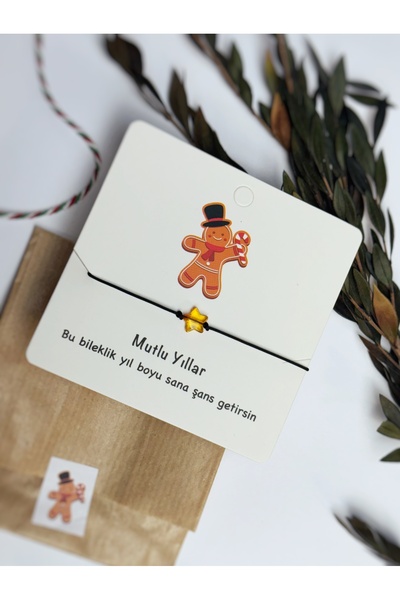 Atölye Merdiven Yeni Yıl Tatlı Yıldız Bileklik Hediye Paketli Şans Dilek Bilekliği (Hediye Paketli)