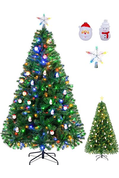 Gerenic شجرة عيد الميلاد الاصطناعية SINCHER PreLit بطول 1.8 متر/6 أقدام مزودة بـ 350 مصباح LED