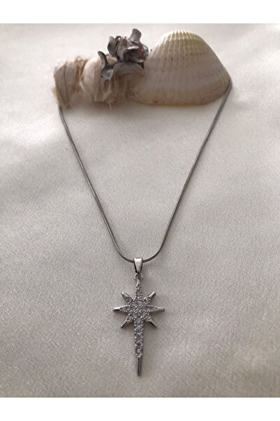 Alışveriş Kasabası Polar Star Detailed Steel Necklace