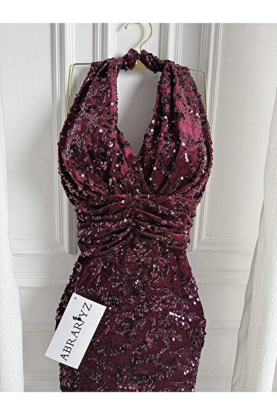 ABRARYZ sequined burgundy dress