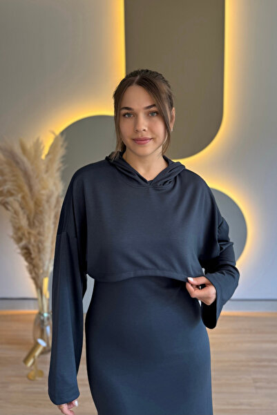 Aventien Detachable Sweatshirt Dress Modal Two-Piece Set