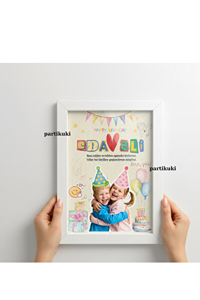 partikuki Çocukluk Fotoğrafı Birleştirme Kolaj Tablo Kişiye Özel Çerçeve Anı ...