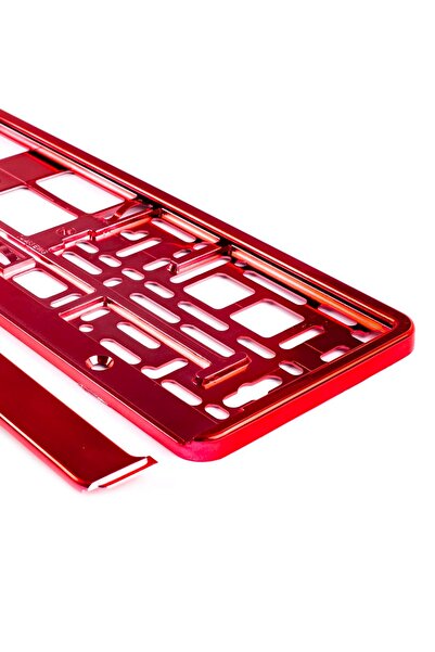 AMIO Suport numar inmatriculare din plastic, calitate Premium, culoare ROSIE