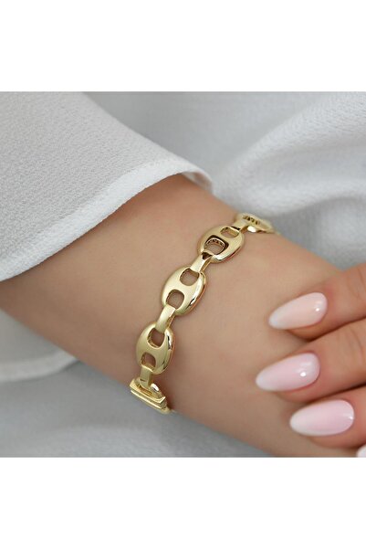 Goldium Jewellery Zincir Motifli 14 Ayar Altın Kelepçe Bilezik