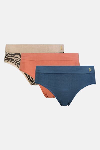 Chinese Laundry طقم سراويل داخلية نسائية من 3 قطع، بنقشة كاملة، بدون خياطة، م...