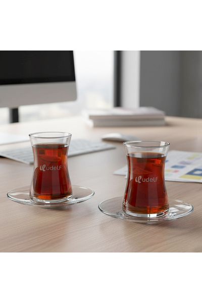 Hediyesepeti مجموعة أكواب شاي مكتبية خاصة بالشركات مكونة من مطبوع قطعة