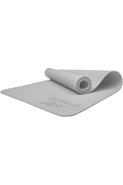 Reebok 4mm Yoga Mat, Light Grey - Lightweight Non-Slip for Yoga & Stretching