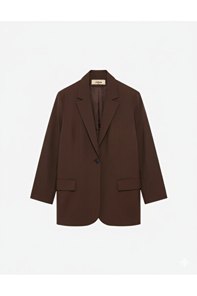 Jojua Kadın Oversize Blazer Ceket Acı Kahve