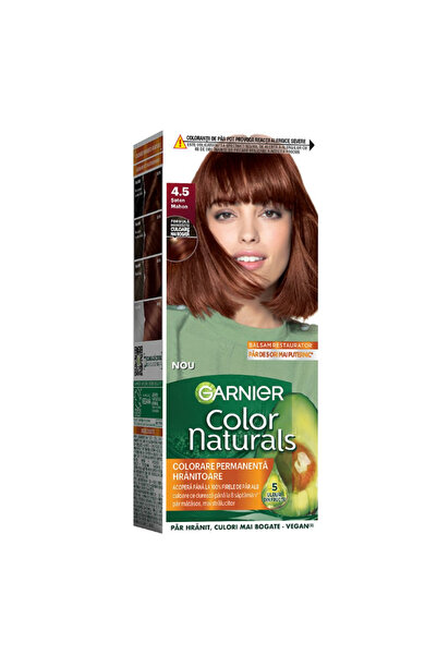 Garnier Color Naturals Permanent Hair Dye with Ammonia, Shade 4.5 Mahogany Brown