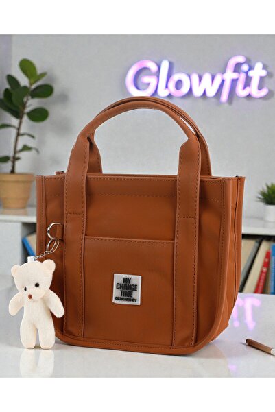 Glowfit Shine Your Shape Kadın Taba Su Geçirmez Buzzy Kumaş Omuz Çantası – Fermuarlı, Dış Cepli, Uzun Askılı (21x24x13 cm)