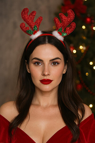 Jaida Moda Women's Red Reindeer Figured New Year's Crown