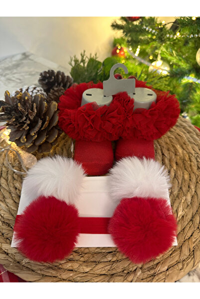 Thalia E-Store Bebek Tütü Çorap ve Bandana Seti (Ponpon)